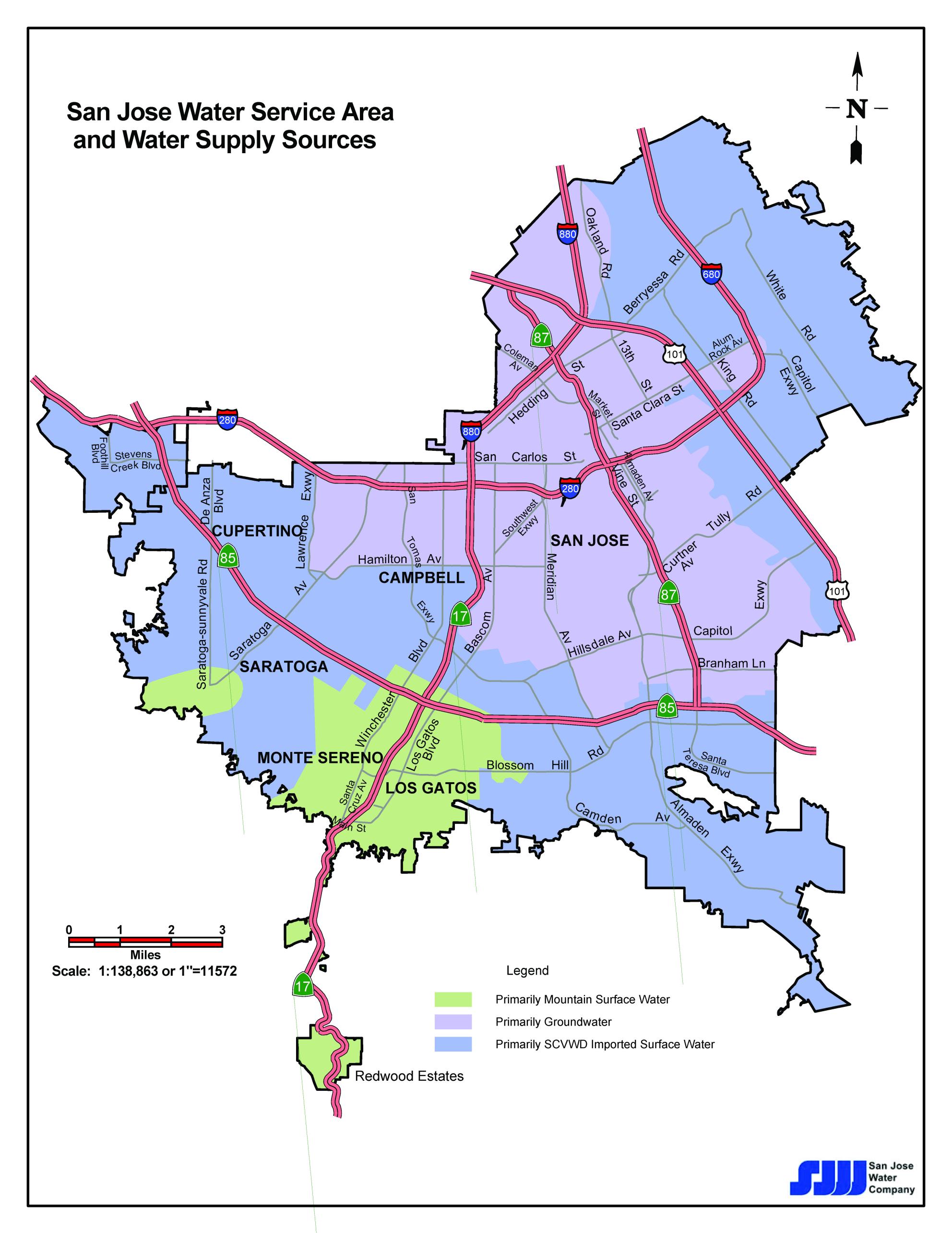 Water Source Map San Jose Water   Water Supply Source Map 2 